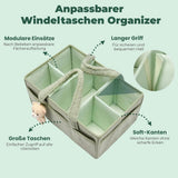 Baby storage basket - portable baby storage basket - felt baby storage - removable compartment - perfect for newborn essentials, storage, and diaper changing - Light green