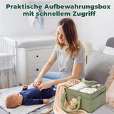 Baby storage basket - portable baby storage basket - felt baby storage - removable compartment - perfect for newborn essentials, storage, and diaper changing - Light green