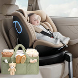 Baby storage basket - portable baby storage basket - felt baby storage - removable compartment - perfect for newborn essentials, storage, and diaper changing - Light green