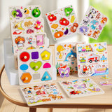 Darzheoy Wooden Puzzles for Toddlers, Montessori Toys for Toddlers Age 1-3, Kids Educational Learning Toys, Early Educational Toys, Christmas Birthday Gifts for Boys & Girls H