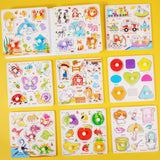 Darzheoy Wooden Puzzles for Toddlers, Montessori Toys for Toddlers Age 1-3, Kids Educational Learning Toys, Early Educational Toys, Christmas Birthday Gifts for Boys & Girls H