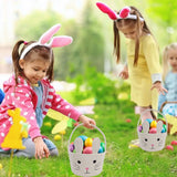 Darzheoy Easter Basket for Boys Girls Easter Bunny Basket with Rabbit Ears, Easter Egg Hunting Basket Easter Baskets for Kids Babies First Easter Gifts A