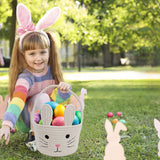 Darzheoy Easter Basket for Boys Girls Easter Bunny Basket with Rabbit Ears, Easter Egg Hunting Basket Easter Baskets for Kids Babies First Easter Gifts A