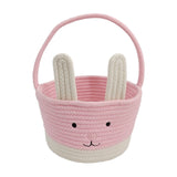 Darzheoy Easter Basket for Boys Girls Easter Bunny Basket with Rabbit Ears, Easter Egg Hunting Basket Easter Baskets for Kids Babies First Easter Gifts B