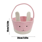 Darzheoy Easter Basket for Boys Girls Easter Bunny Basket with Rabbit Ears, Easter Egg Hunting Basket Easter Baskets for Kids Babies First Easter Gifts B