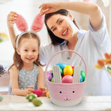 Darzheoy Easter Basket for Boys Girls Easter Bunny Basket with Rabbit Ears, Easter Egg Hunting Basket Easter Baskets for Kids Babies First Easter Gifts B