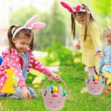 Darzheoy Easter Basket for Boys Girls Easter Bunny Basket with Rabbit Ears, Easter Egg Hunting Basket Easter Baskets for Kids Babies First Easter Gifts B