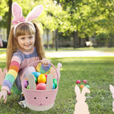 Darzheoy Easter Basket for Boys Girls Easter Bunny Basket with Rabbit Ears, Easter Egg Hunting Basket Easter Baskets for Kids Babies First Easter Gifts B