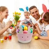 Darzheoy Easter Basket for Boys Girls Easter Bunny Basket with Rabbit Ears, Easter Egg Hunting Basket Easter Baskets for Kids Babies First Easter Gifts B