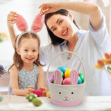 Darzheoy Easter Basket for Boys Girls Easter Bunny Basket with Rabbit Ears, Easter Egg Hunting Basket Easter Baskets for Kids Babies First Easter Gifts C