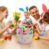 Darzheoy Easter Basket for Boys Girls Easter Bunny Basket with Rabbit Ears, Easter Egg Hunting Basket Easter Baskets for Kids Babies First Easter Gifts C