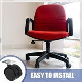 8 Pcs 1.5 Inch Plastic Furniture Wheels with Brake Swivel Replacement Wheels Small Nylon Plastic Casters for Rolling Cart Table Chair Cabinet, Black (Flat Style)