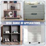 8 Pcs 1.5 Inch Plastic Furniture Wheels with Brake Swivel Replacement Wheels Small Nylon Plastic Casters for Rolling Cart Table Chair Cabinet, Black (Flat Style)