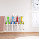 4 PCS 4 Colors Plastic Baby Crib Pull Rings Kids Walking Exercises Assistant Stand Up Cot Hanging Rings for Infant Baby Toddler Practice Tool