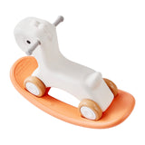3 in 1 Rocking Horse for Toddlers 1-3 Years, Baby Rocking Horse with Detachable Balance Board and 4 Smooth Wheels, Support up to 80 lbs HDPE Material Kids Ride on Toy, Swinging, Orange