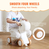 3 in 1 Rocking Horse for Toddlers 1-3 Years, Baby Rocking Horse with Detachable Balance Board and 4 Smooth Wheels, Support up to 80 lbs HDPE Material Kids Ride on Toy, Swinging, Orange