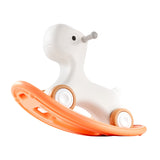 3 in 1 Rocking Horse for Toddlers 1-3 Years, Baby Rocking Horse with Detachable Balance Board and 4 Smooth Wheels, Support up to 80 lbs HDPE Material Kids Ride on Toy, Swinging, Orange